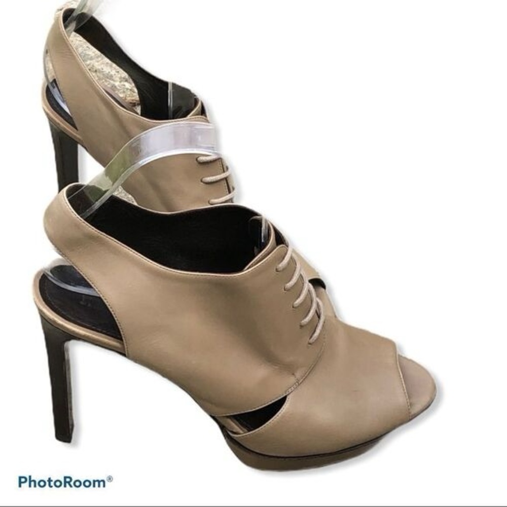 JIL SANDER lace up open toe pumps